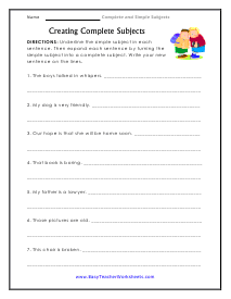 Creating Them Worksheet