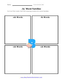 /b/ Word Family Worksheet