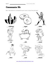 Consonants: Bb Worksheet