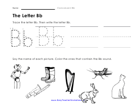 Consonants: Bb Worksheet