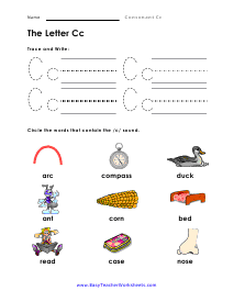 My C Words Worksheet