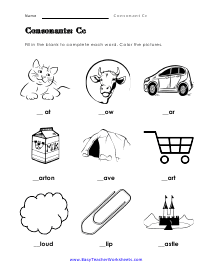 Fill in the Consonants Worksheet