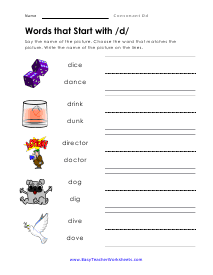 Starts With That Letter Worksheet