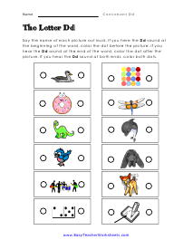 D Sounds Worksheet