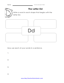 D Matters Worksheet