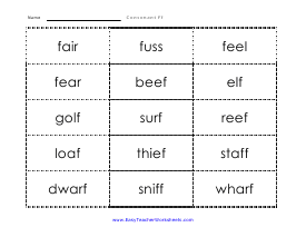 Example Letter F Words