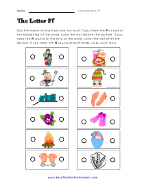 F Letter Sounds Worksheet