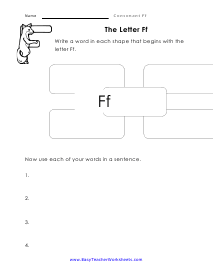 Floating Letters Worksheet