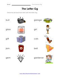 Letter G Worksheets