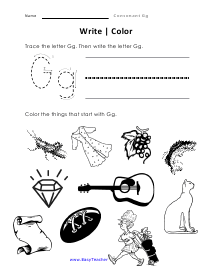 Color Writing Worksheet