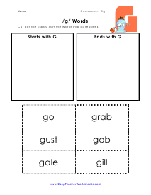 Word Sort Worksheet