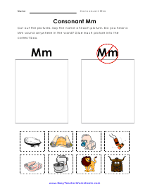 M Cutout Worksheet