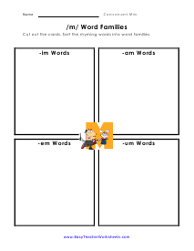 Word Families Worksheet