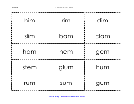 Word Bank Worksheet