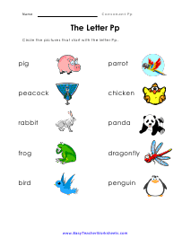 Letter p Worksheet