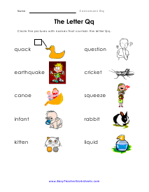 Letter q Worksheet