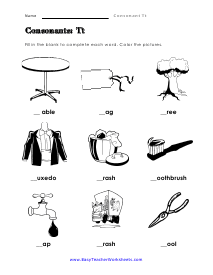 #Letter t  Worksheet