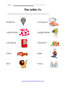 Letter v Worksheet