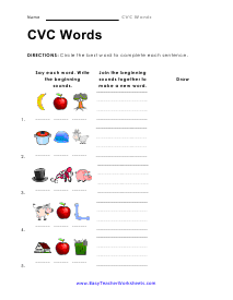 CVC Words Worksheet