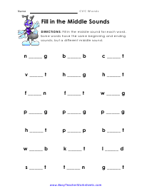 Fill in the Middle Worksheet