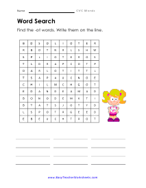 Word Search Worksheet