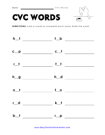 CVC Is It Worksheet