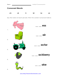 Blends Worksheet