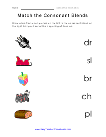 Match the Consonant Worksheet