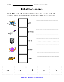 Initial Consonants Worksheet