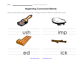 Beginning Consonant Worksheet