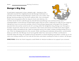 Bongo's Day Worksheet