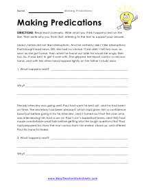 Predictions Worksheet