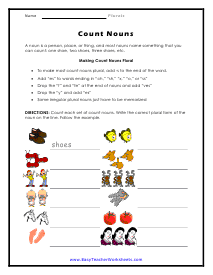 Counting Nouns Worksheet