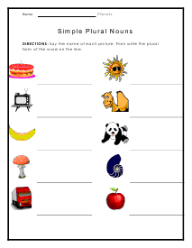 Simple Noun Worksheet