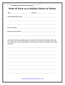 Stylistic Worksheet