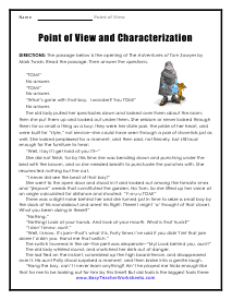 Characterization Worksheet