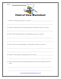 Third Person Worksheet