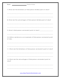 Sentence Worksheet