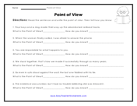 Point of View Worksheets