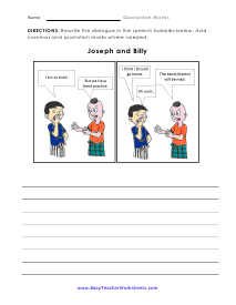 Joseph and Billy Worksheet