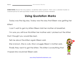 Use Quotes Worksheet