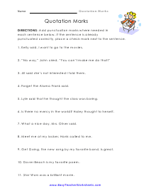 Punctuation Marks Worksheet