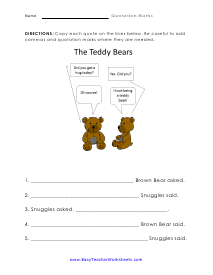 Teddy Bears Worksheet