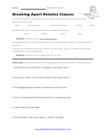 Breaking Apart Worksheet