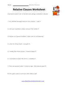 Pairing Sentences Worksheet