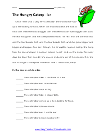 Hungry Caterpillar Worksheet