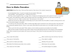 How to Make Pancakes Worksheet