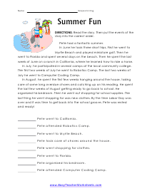 Summer Fun Worksheet