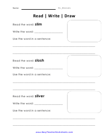 Read, Write, Draw Worksheet