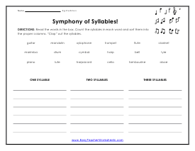 Word Symphony Worksheet